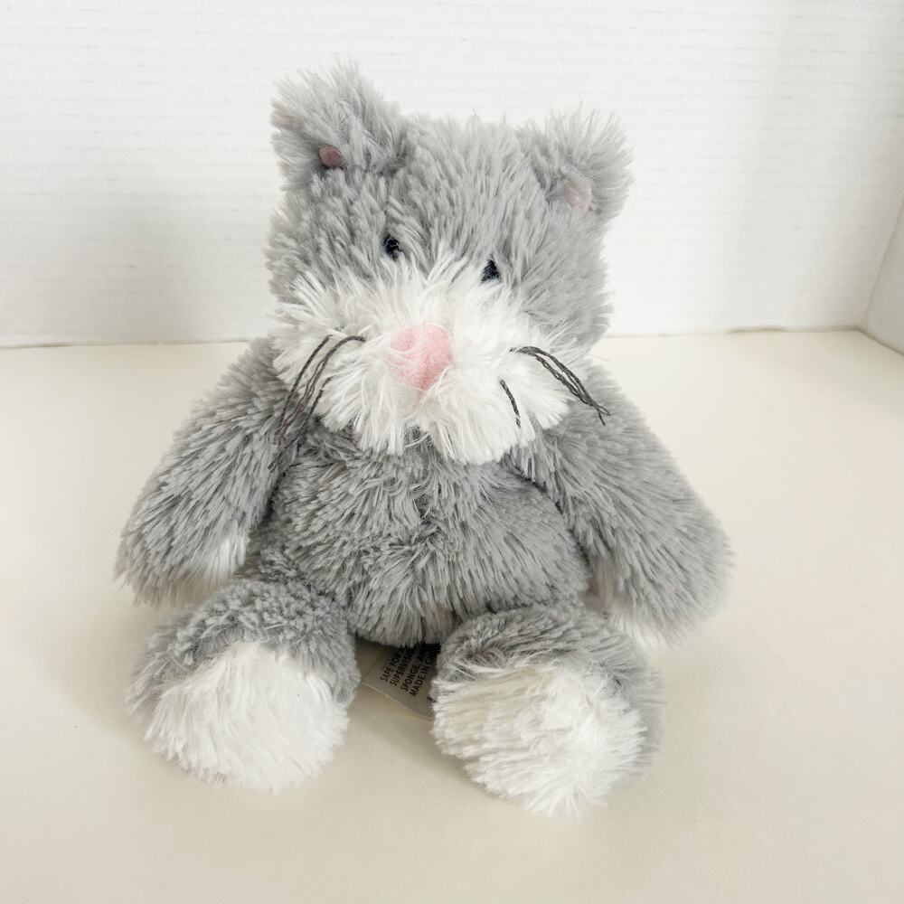 Warmies Gray Cat Plush Microwavable Stuffed Animal Heatable Comforting Weighted